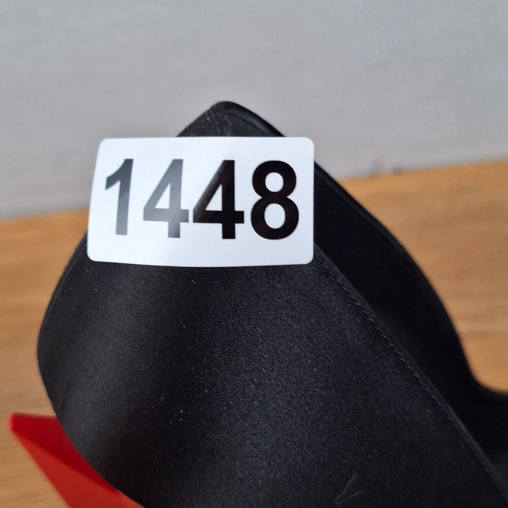Prada *SINGLE SHOE* Satin Thunderbolt Heel Pump Women's EU 39 Red Black Italy - Picture 15 of 15